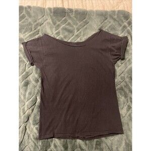 Trendy Handmade Off The Shoulder BLACK Fruit Of The Loom , Medium Cotton T-Shirt